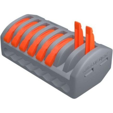 Optonica – Borne de raccordement à levier 8 entrées – Connexion sans outil – Boîtier robuste pour chantiers – Conducteurs jusqu'à 4mm² (1/3)