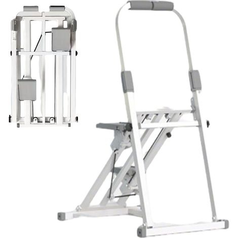 Machine d'exercice escalade pliable, pente réglable, équipement d'entraînement silencieux, BLANC (1/2)
