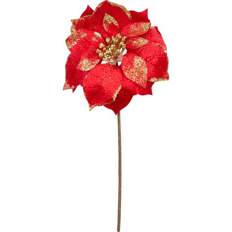 Blume MagicHome Weihnachten, Weihnachtsstern, rot, Stiel, 38 cm, Blütengröße: 24 cm (1/2)