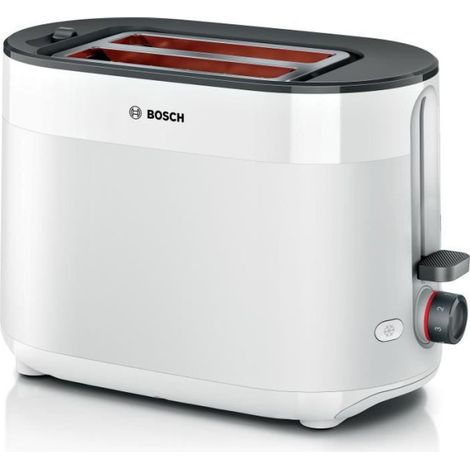 Grille Pain - Toaster Electrique - BOSCH - TAT2M121 MyMoment - Blanc - 2 tranches - centrage automatique du pain - fonctions décongélation et réchauff (1/5)