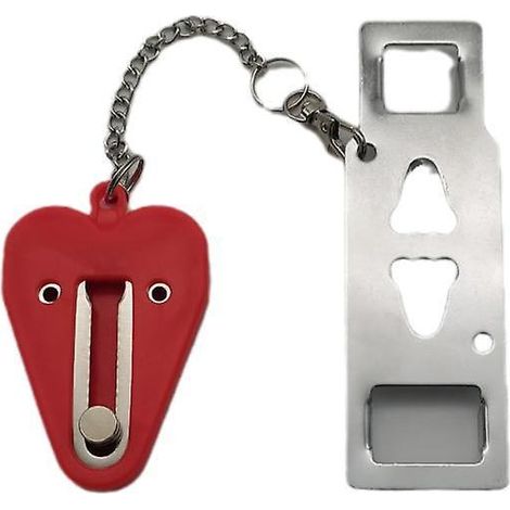 serrures De Porte Portables Lot De 2 Serrures Supplmentaires Robustes Rouges Pour Plus D'intimit Et De Scurit Dans Les Htels Et Empcher L'accs No (1/5)