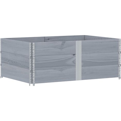 Colliers de palette 3 pcs gris 150x100 cm bois de pin solide