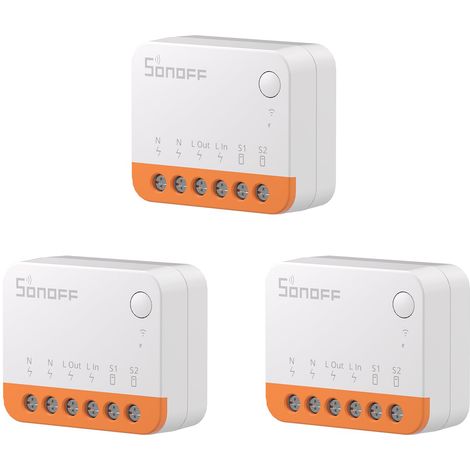 SONOFF MINIR4 Interrupteur Connecté WiFi, 2 Voies Interrupteur Intelligent Micromodule, Mode Détacher le Relais, WiFi 2.4G, Contrôle APP, Mini Smart Switch Compatible avec Alexa, Google Home,10A/2200W (1/5)