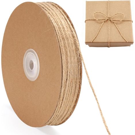 100m Ficelle de Jute,2mm Corde de Jute Naturel,Ficelle Jardinage Corde Fine Deco pour Décoration DIY,Crochet,Emballage Cadeau et Travaux Manuels,Jardin et Noël (1/5)