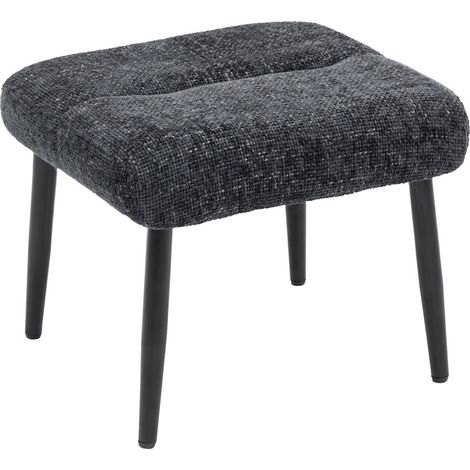 Puf reposapiés tapizado en chenilla gris oscuro 45 x 41 x 38 cm (1/5)
