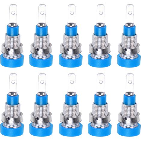 Fiche banane laiton 2mm 10 pièces, connecteurs de panneau pour équipement électronique industriel, bleu (1/5)
