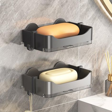 Seifenschale für die Dusche – Wandmontage – 2-teilig – mit Abtropffläche (1/5)
