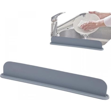 Protection anti-éclaboussures en silicone pour évier de cuisine, protection anti-éclaboussures extra longue pour l'évier - Protection anti-éclaboussures, réutilisable pour robinets de salle (1/4)
