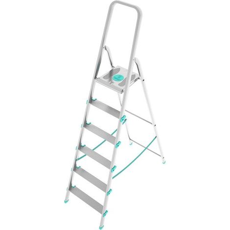 Scala Scaletto Libellula in alluminio leggera con gradini e piedini antiscivolo 6 Gradini (1/4)