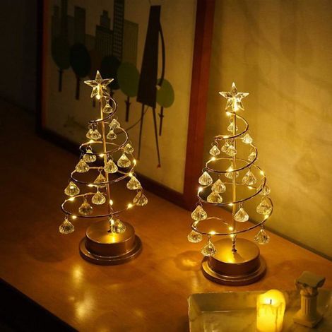 Lampe Arbre - Cristal Acrylique - Fer Forgé - LED Blanc Chaud - Veilleuse Décorative Chambre Bureau - 1 Pièce (1/5)