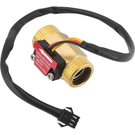 G1/2 Capteur de Débit d'Eau Magnetique Electrique à Turbine en Laiton Fileté Externe 1-25L/min