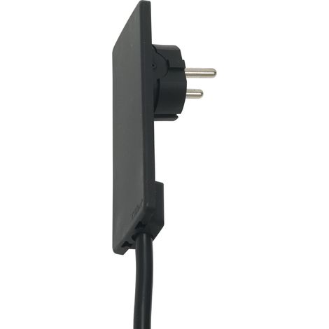 EVOline Plug-Schukostecker, nur 5 mm Höhe im eingesteckten Zustand, Kunststoff schwarz