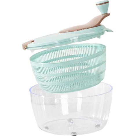 Essoreuse à Salade Manivelle Double Couche Grande Capacité Bol d'Essorage pour Salade de Cuisine pour Lavage Cuisson Service Stockage Mélange Maison et Restaurant (1/5)