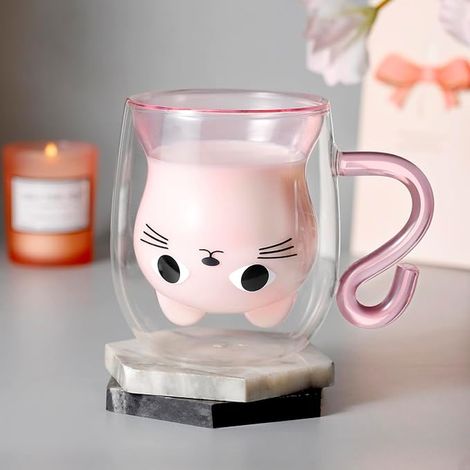Tasse Chat Coffret Cadeau de Noël Fille Epouse Maman Nounou Marraine Amie Enfant Garçon Valentin Fête des Mères Anniversaire Halloween rose (1/3)