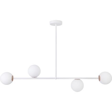 Plafonnier blanc moderne Gama 4 globes verre G9 Sigma (1/2)