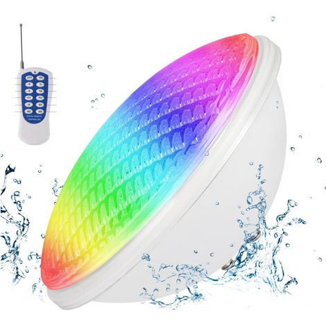 12W Lampe Piscine LED RGB,Lampe de Piscine PAR56 Étanche IP68,Éclairage de piscine avec télécommande,Projecteur Piscine LED Submersible Lumière 12V DC/AC (1/5)