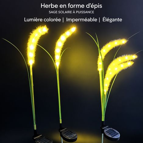 Lampe solaire d'extérieur sur piquet 3 têtes motif queue de renard IP65 réf 0092 200 g – Livraison gratuite