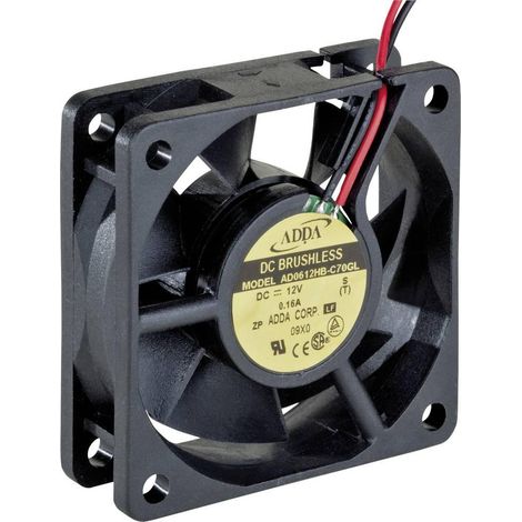Ventilador axial Adda 12V negro 60x60x20 mm