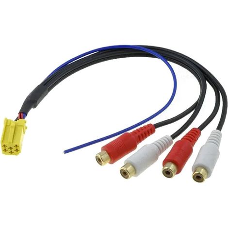 Faisceau autoradio mini ISO jaune vers RCA Ampli - rajouter 1 ampli sur 1 poste origine