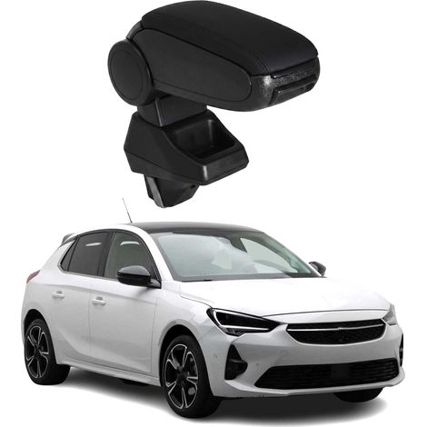 OMAC Armlehne für Opel Corsa F 2019-2022 Pre-FL - Snap-On - ABS + Kunstleder - Keine Bohrung oder Installation - Einfache Montage Black (1/5)