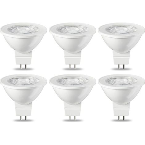 Lot de 6 ampoules LED GU5.3 MR16 5 W Blanc chaud non dimmable, 220 V [Classe énergétique G] (1/5)