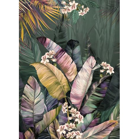 Papier peint panoramique - Feuilles de Bananier - 130 cm x 179 cm (1/2)