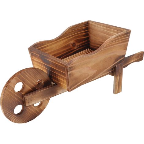 Pot de Fleurs en Bois Brouette Innovant pour Plantes Succulentes, Décoration de Jardin et Intérieur