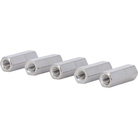 10 Écrous de Raccordement Hexagonaux M6x1 L30mm en Acier Inoxydable 304, Antirouille pour Liaisons de Tiges Filetées (1/5)