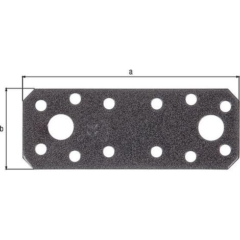 Raccord plat DURAVIS® 96 x 35 x 2,5 mm, matériau : Acier, galvanisé sendzimir, surface : noir-diamant (1/3)