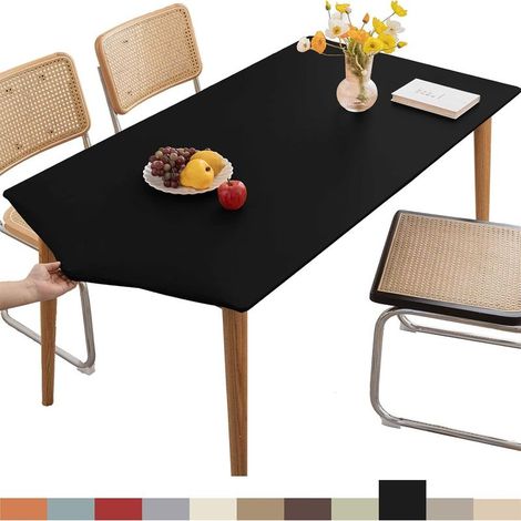 Nappe rectangulaire ajustée en vinyle – Bords élastiques – Lavable et imperméable – Pour intérieur et extérieur – 120x60 cm (1/5)