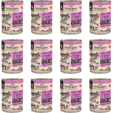 Nourriture humide pour chiots Wiejska Zagroda Festin de viande 12x400g (1/4)