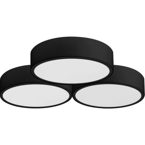 PLAFONIERA APP878-C TRIPLOR NERO 40CM 6-PUNTI LUCE E27 49X46X8CM