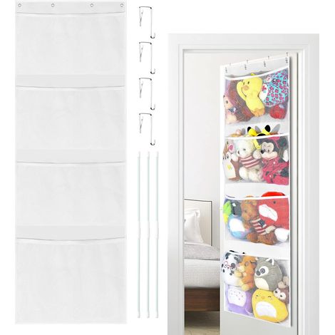 Stockage D'Animaux En Peluche Sur L'organisateur De Porte Filet Ou Hamac Pour Animaux En Peluche Organisateur Suspendu Pour Chambre à Coucher Salle De Bain Pépinière Chambre D'enfant Jouet Net (1/5)