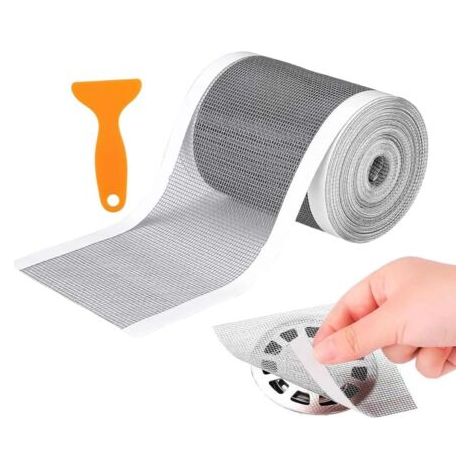 Capteur de Cheveux pour Canalisation de Douche - Grille Anti Cheveux pour Canalisation Douche Filtre Autoadhésif pour Sol de Salle de Bain et Lavabo - Hôtel Buanderie Plancher Salle-12cm10m (1/5)
