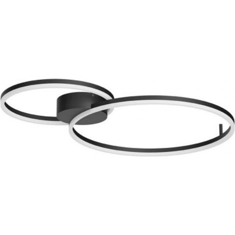 Plafonnier moderne redo group orbit 60+40 led 5632 lm cct plafonnier dimmable, finition métal noir
