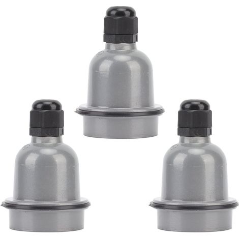 Set mit 3 wasserdichten E27-Keramikfassungen mit schwarzer Kabelverschraubung zur Wärmedämmung, für die Heimwerker-Beleuchtungsinstallation, Decken-/Pendelleuchten (1/5)