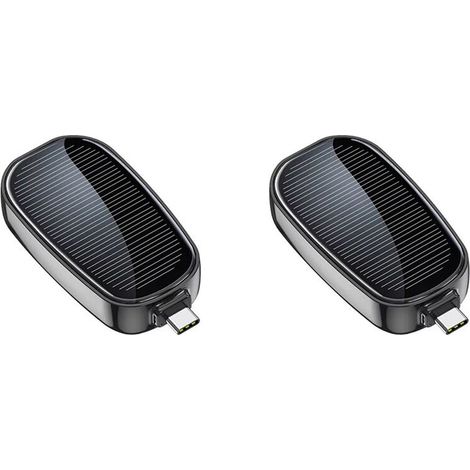 2X Banque D'Alimentation Solaire Portable 1200 MAh Chargeur D'Alimentation D'Urgence Extérieur Banque D'Alimentation Mobile Sans Fil Type-C pour le (1/4)