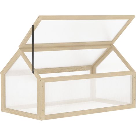 Mini serra in legno 90 x 52 x 49,5 cm con copertura trasparente MODENUIT (1/5)