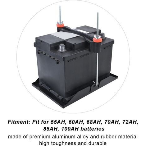 Support de maintien de batterie, barre transversale universelle avec boulons en J de 10 pouces pour Batteries de 55ah, 60ah, 68ah, 70ah, 72ah, 85ah, 100ah (1/5)