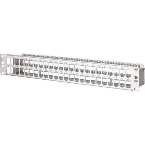 BTR NETCOM Patchfeld modul 48Port 1,5HE Edstahl leer TN MPP48-Edst-leer
