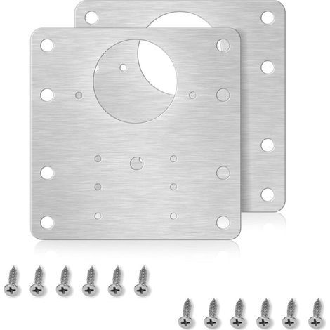 Scharnierreparaturplatte, Scharnierreparaturset aus Edelstahl, 9 x 9 cm große Scharnierreparaturplatte für Küchenschränke. Geeignet für Scharnierreparaturen. (1/5)