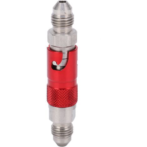 Adaptateur de raccord rapide pour conduite de frein de moto, en acier inoxydable, universel, rouge. (1/5)
