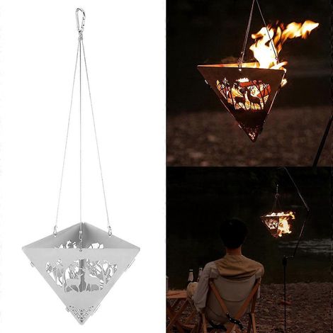 Poêle à bois portable pour le camping et la randonnée - Poêle de camping suspendu triangulaire (1/4)
