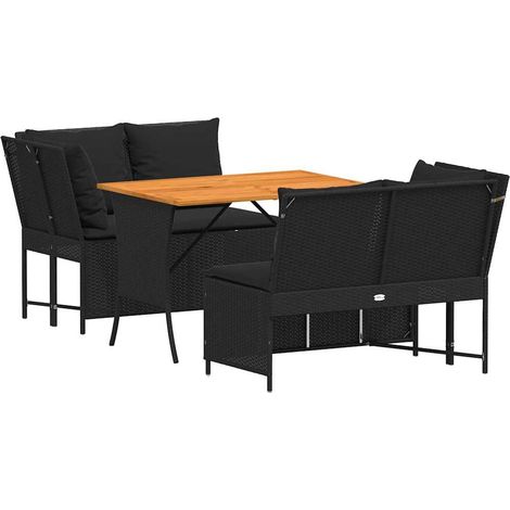 Maison Exclusive - 3-tlg. Garten-Sofagarnitur mit Kissen Schwarz