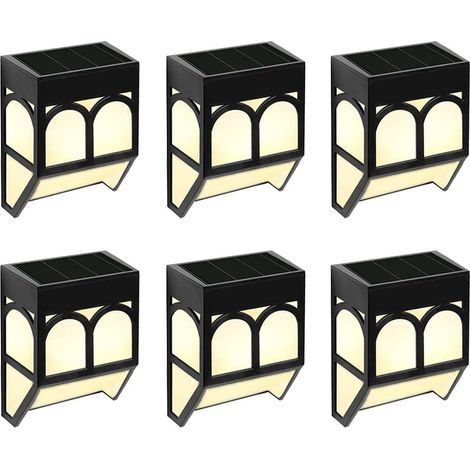 Lampes solaires d'extérieur pour jardin - Lampes solaires décoratives étanches pour terrasse, clôture, patio, escaliers, aménagement paysager, cour et allée (blanc chaud/couleur changeante - Lot de 6) (1/5)
