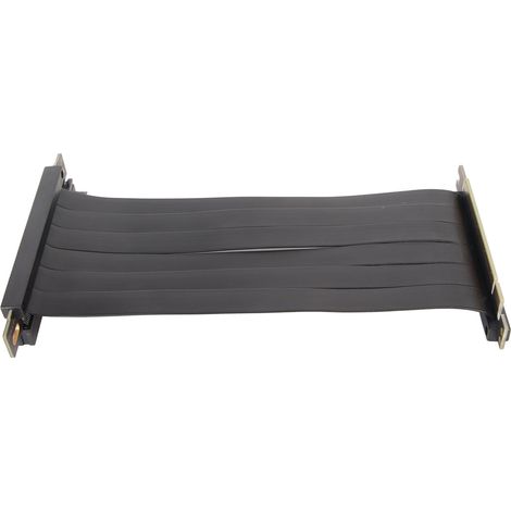 180°-umgekehrtes PCIe 3.0 x16-Verlängerungskabel, flexibel und hochgeschwindigkeitsfähig für Grafikkarten, 30 cm, schwarz (1/5)