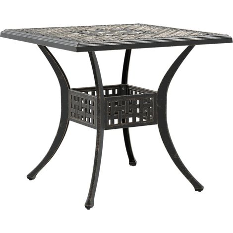 Table de jardin bronze 80x80x75 aluminium coulé (1/5)