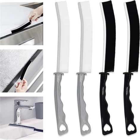4Pcs Tile Grout Brushes (2 Colors), Bathroom Cleaning Brush, Great for Grooves, Crevices and Dirt in Crevices