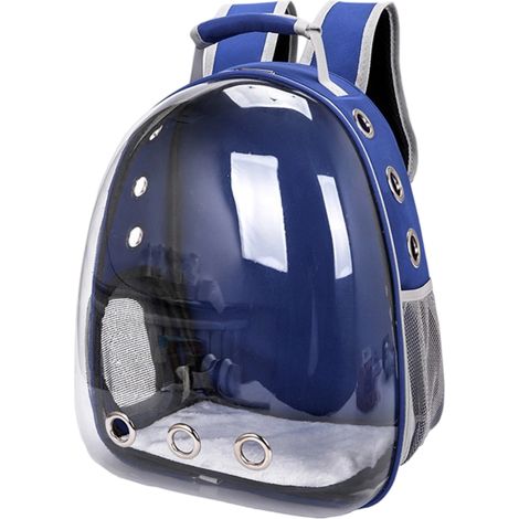 1 sac à dos pour petits animaux, ventilation optimale avec 11 orifices d'aération, fenêtre panoramique en polycarbonate, tapis inclus, adapté aux cochons d'Inde, lapins, reptiles et oiseaux (1/5)