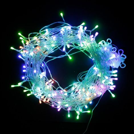 Guirlande LED Connectée Rideau Multicolore 220V 3M IP44 180 LED (+transfo) - SILUMEN (1/5)